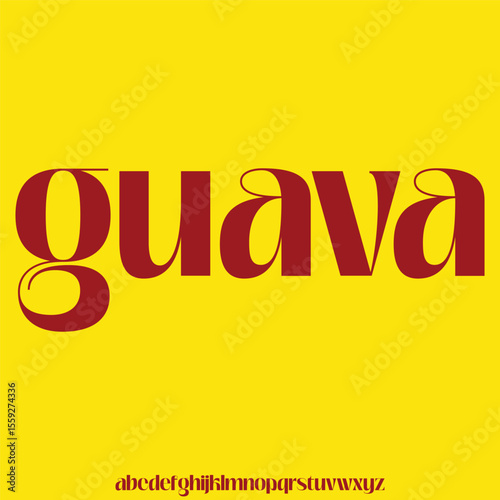 Modern rounded guava alphabet display font vector illustration