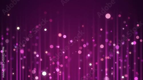 Seamless Vertical Loop Animation with Glowing Particles Rising Over Deep Magenta to Purple Gradient Background Featuring Soft Blur Light Halos Parallax Depth and Dreamlike Volumetric Haze Effects