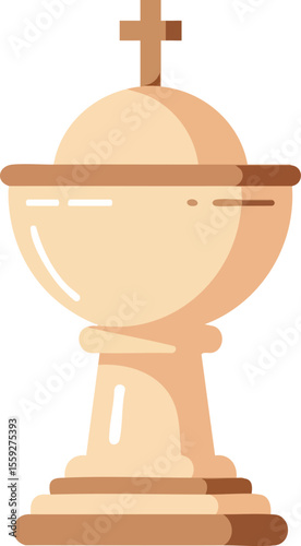 Chalice with cross religious symbol vector illustration for Christian communion ceremony design and worship concept