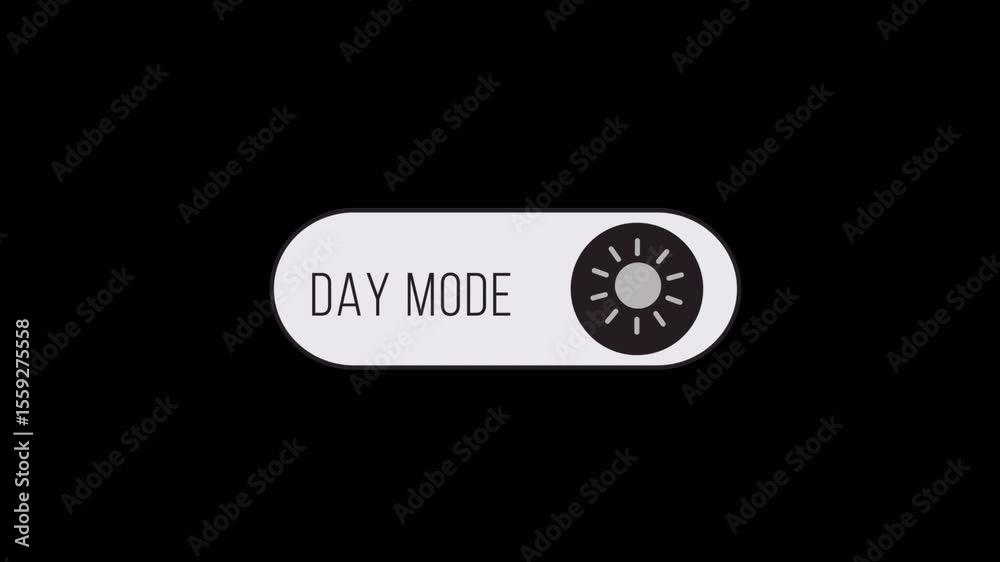 On Off Toggle Switch Button – Light \& Dark Mode UI Animation Stock 비디오 ...