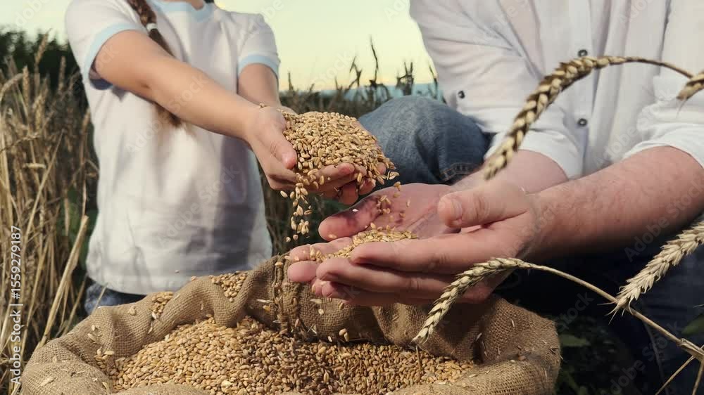 Hands in nature, close-up of golden wheat, farm life captured, respecting nature s gifts, family farming traditions, organic food production, supporting local farms, rustic wheat harvest, countryside