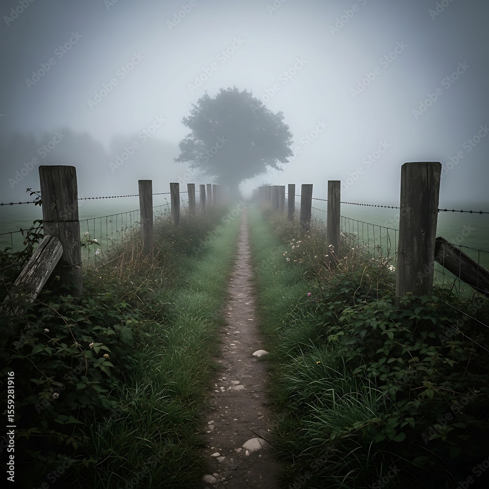 Obraz premium foggy morning in the park