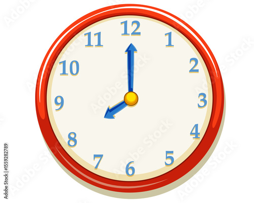 Analog Wall Clock Showing Eight O'Clock