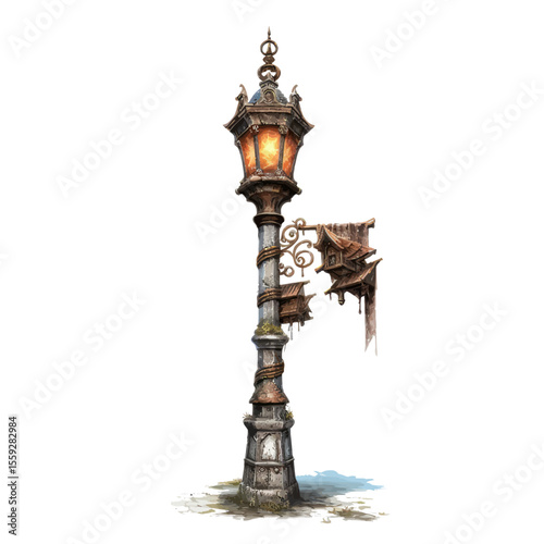 antique lamp isolated on white