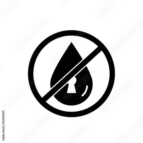 Prohibited water drop icon symbolizing restricted access