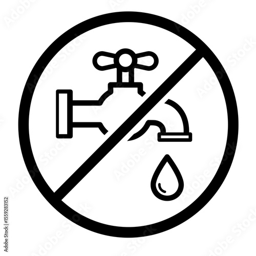 No water from faucet icon representing water restriction