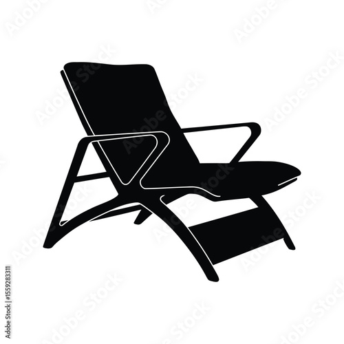 Black and white folding chair for comfortable relaxation