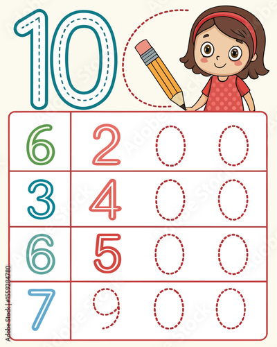 Preschool Number Tracing Worksheets Learning Numbers 0-9 with Fun Activities for Kids