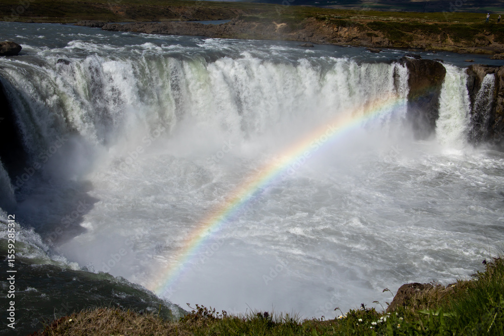 Godafoss Waterfall with rainbow Godafoss Waterfall with rainbow