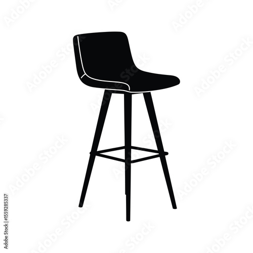 A comfortable black office chair with a plastic seat, isolated for interior design or business