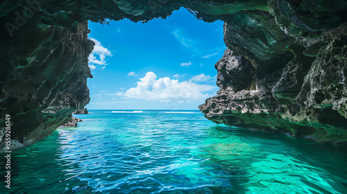 Sea Cave Opening to Blue Horizon