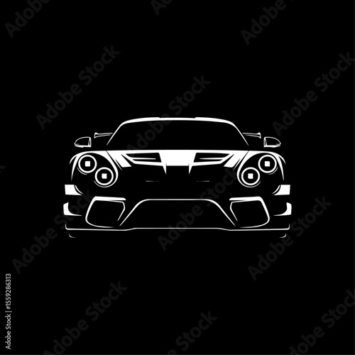 black sports car