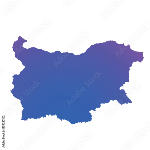 Map of Bulgaria, sign silhouette. World Map Globe. Vector Illustration isolated on white background. Europe continent.