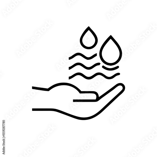 Save water icon for environmental blogs, conservation campaigns, educational content, sustainability websites