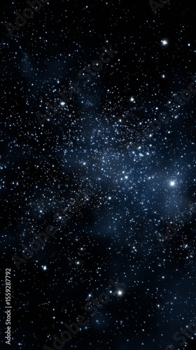 Bright Stars Twinkling in the Night Sky Over a Vast Cosmic Landscape