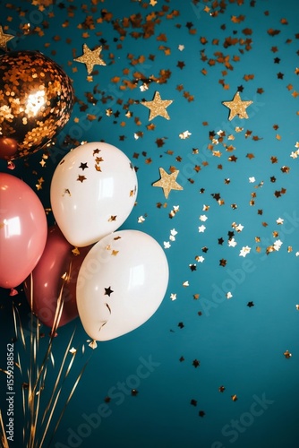 Colorful Balloons and Glitter Create a Festive Vibe for a Modern Celebration ...