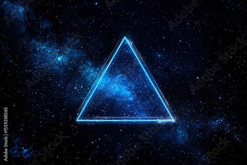 Beautiful Cosmic Triangle Illuminated Against a Starry Night Sky