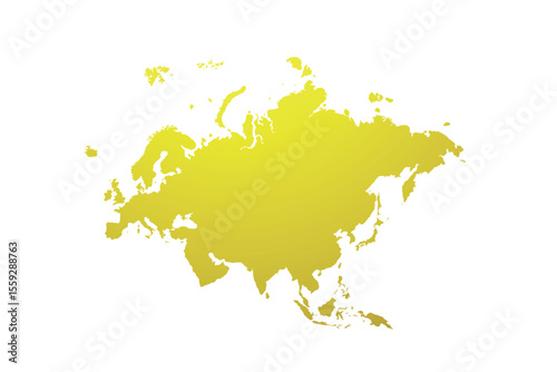 Map of Eurasia, sign silhouette. World Map Globe. Vector Illustration isolated on transparent background. Europe and Asia continent.