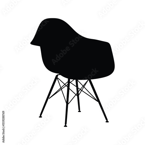 Isolated 3D rendering of a comfortable black office chair on a white background, perfect for modern interior design