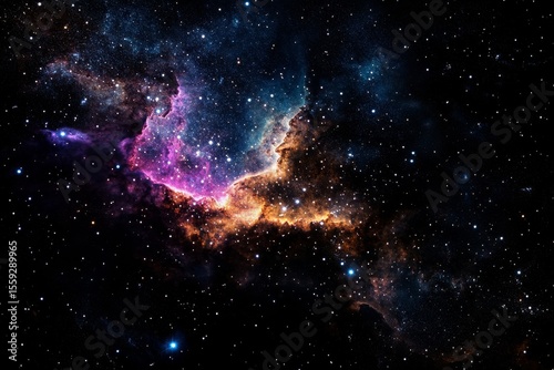 Stunning View of Colorful Nebula in Deep Space Revealing Cosmic Wonders