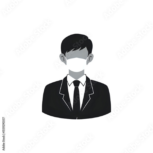 Business Professional Wearing a Face Mask:  Safety Precautions in the Workplace