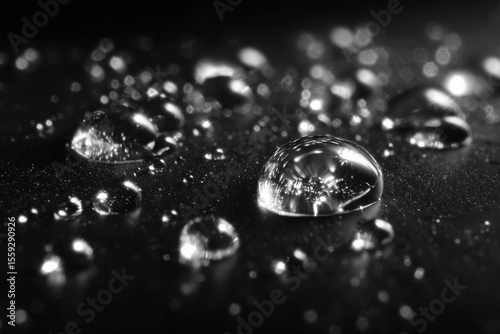 Water Droplets on a Reflective Surface Create Captivating Patterns in Low Light