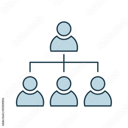 Team Hierarchy Structure Vector Icon.