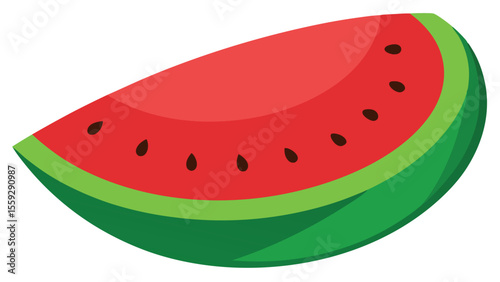 Watermelon on white background vector illustration.