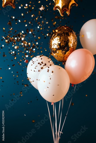 Colorful Balloons and Glitter Create a Festive Vibe for a Modern Celebration ...