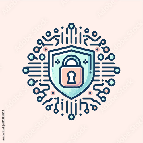 Cyber Security Logo Vector for Data Protection and Network Safety

