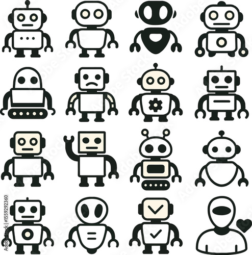 Adobe Illustrator Artwork for ML/DL AI robotics agentic AI icons 