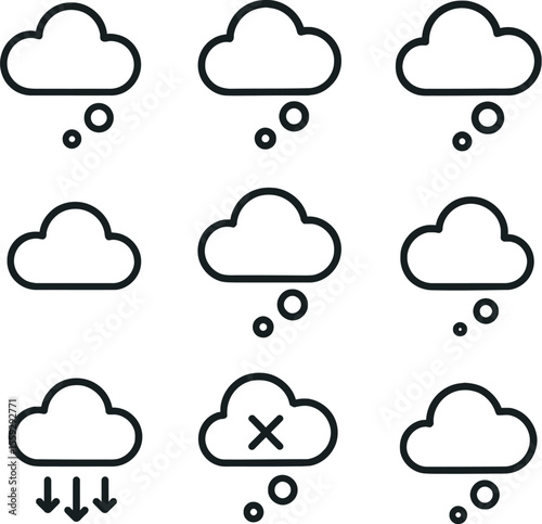 quirky thought-bubble vector icons 