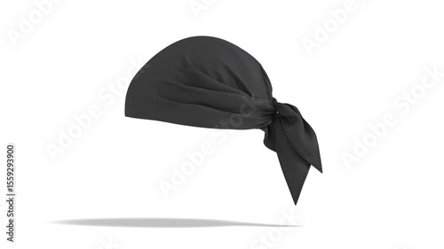 Blank black bandana head wrap mockup, looped rotation
