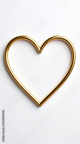 Gold Foil Heart Outline – Elegant Minimal Design with Empty Center for Wedding or Love Note