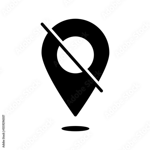 disable location icon.  Invalid location signs. Prohibited locations symbols	