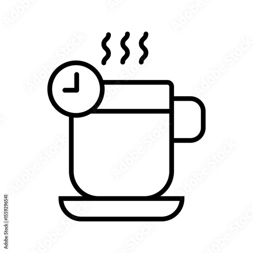 Vector Monochrome Coffee and Tea icon set. vector illustration, pictogram isolated on white background. color editable
