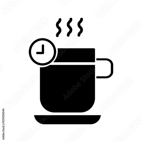 Vector Monochrome Coffee and Tea icon set. vector illustration, pictogram isolated on white background. color editable
