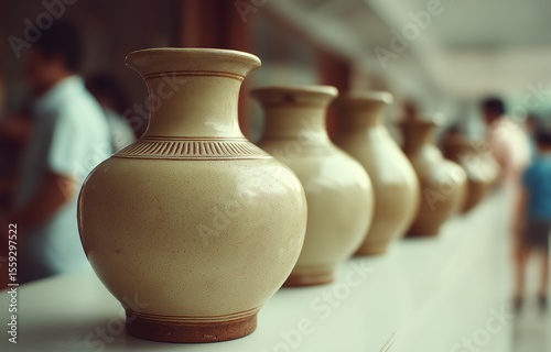 Ancient Chinese artifacts on display in a museum exhibition fostering cultural appreciation and visitor engagement