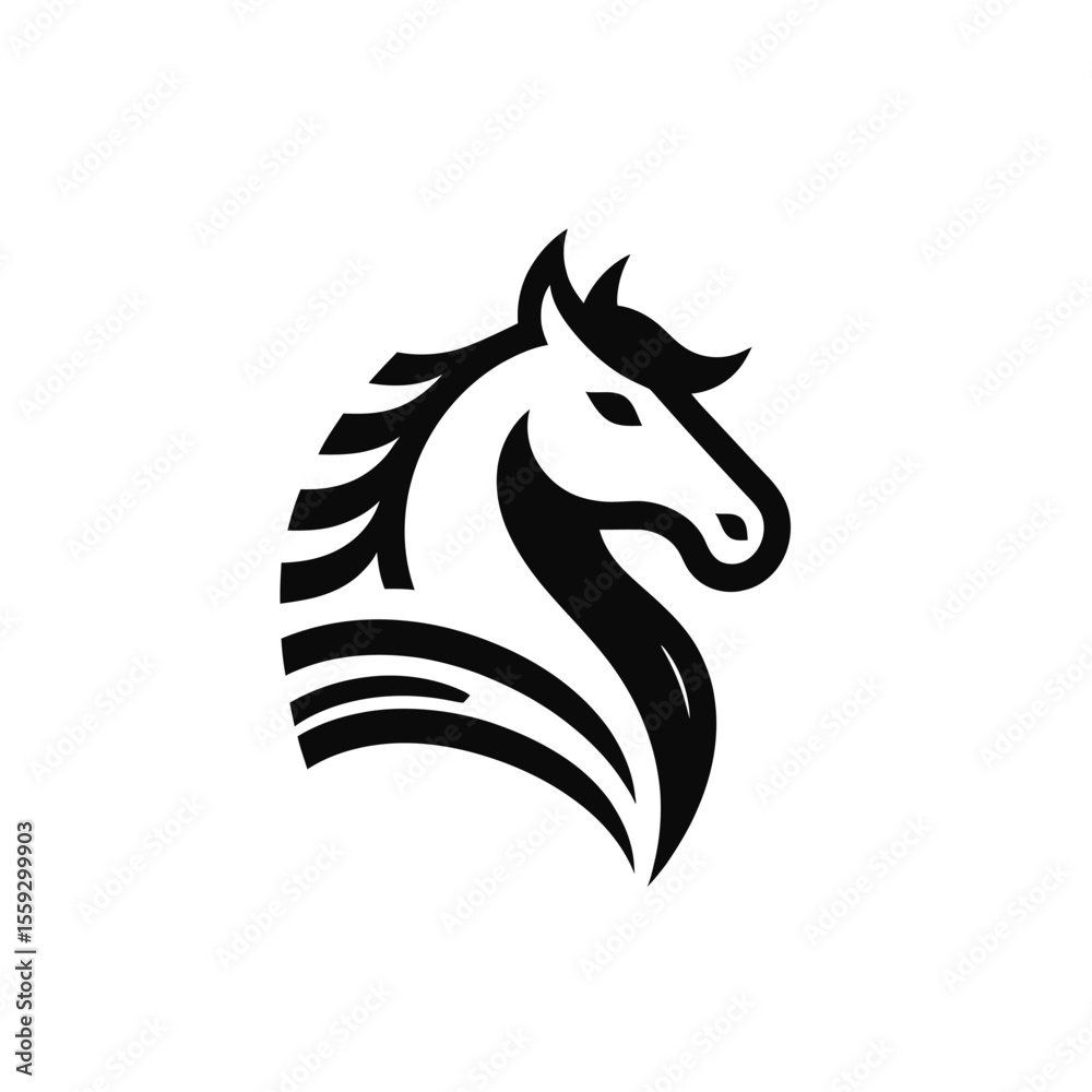 Fototapeta premium Elegant Horse Head Vector Illustration in Minimalist Style