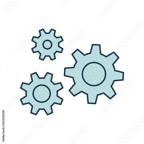 Settings and Process Symbol Vector Icon.