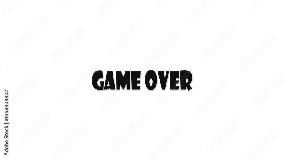 game over text animation camera rotates and zooms in and out words on white background, 4k video
game over text animation camera rotates and zooms in and out words on white background, 4k video