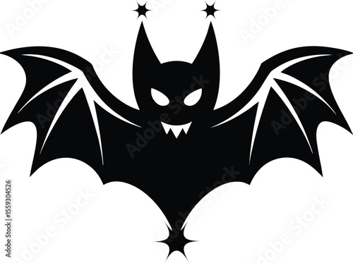 Halloween Spooky Bat Icon Graphic