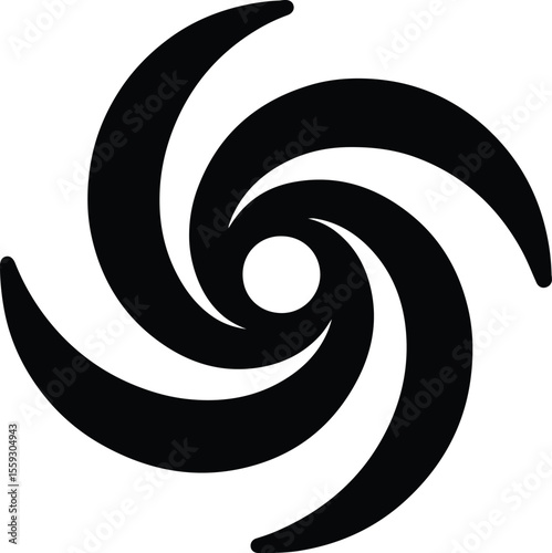 Silhouette Hurricane vortex tropical cyclone weather symbol vector Illustrator