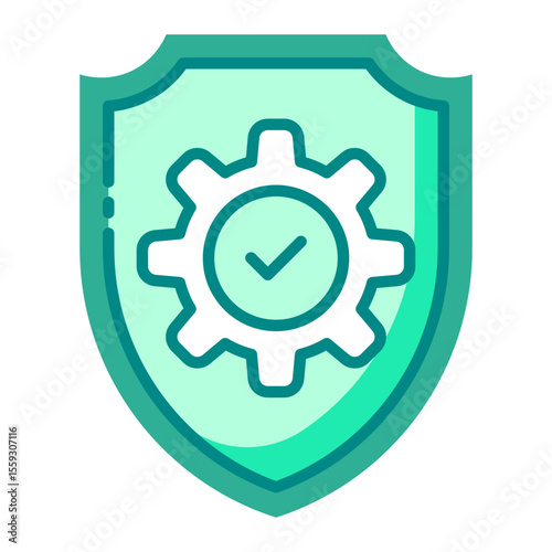 protection green filled line icon for online system and user privacy