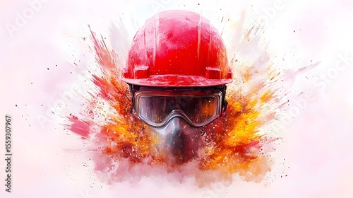 Safety Helmet Explosion, Construction, Hazard, Abstract