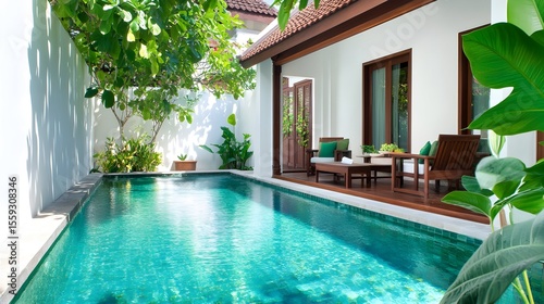 Wallpaper Mural Tropical Villa Private Pool Patio Relaxation Torontodigital.ca