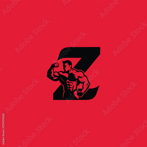 "Bodybuilder Inside Letter Z Logo