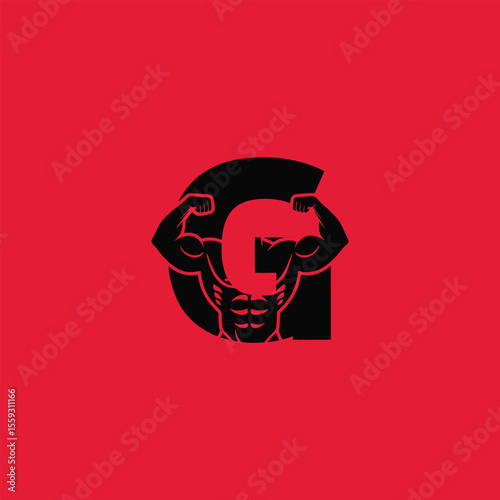 "Bodybuilder Inside Letter G Logo