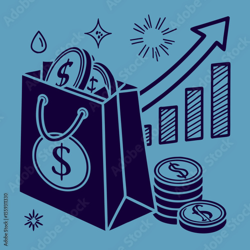shopping bag with dollar sign