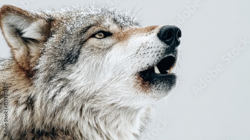 Wallpaper Mural Lone Wolf Howls In The Forest During A Cold Winter Night Under Dark Blue Sky, Displaying its Dominance And Yearning For Its Pack Torontodigital.ca